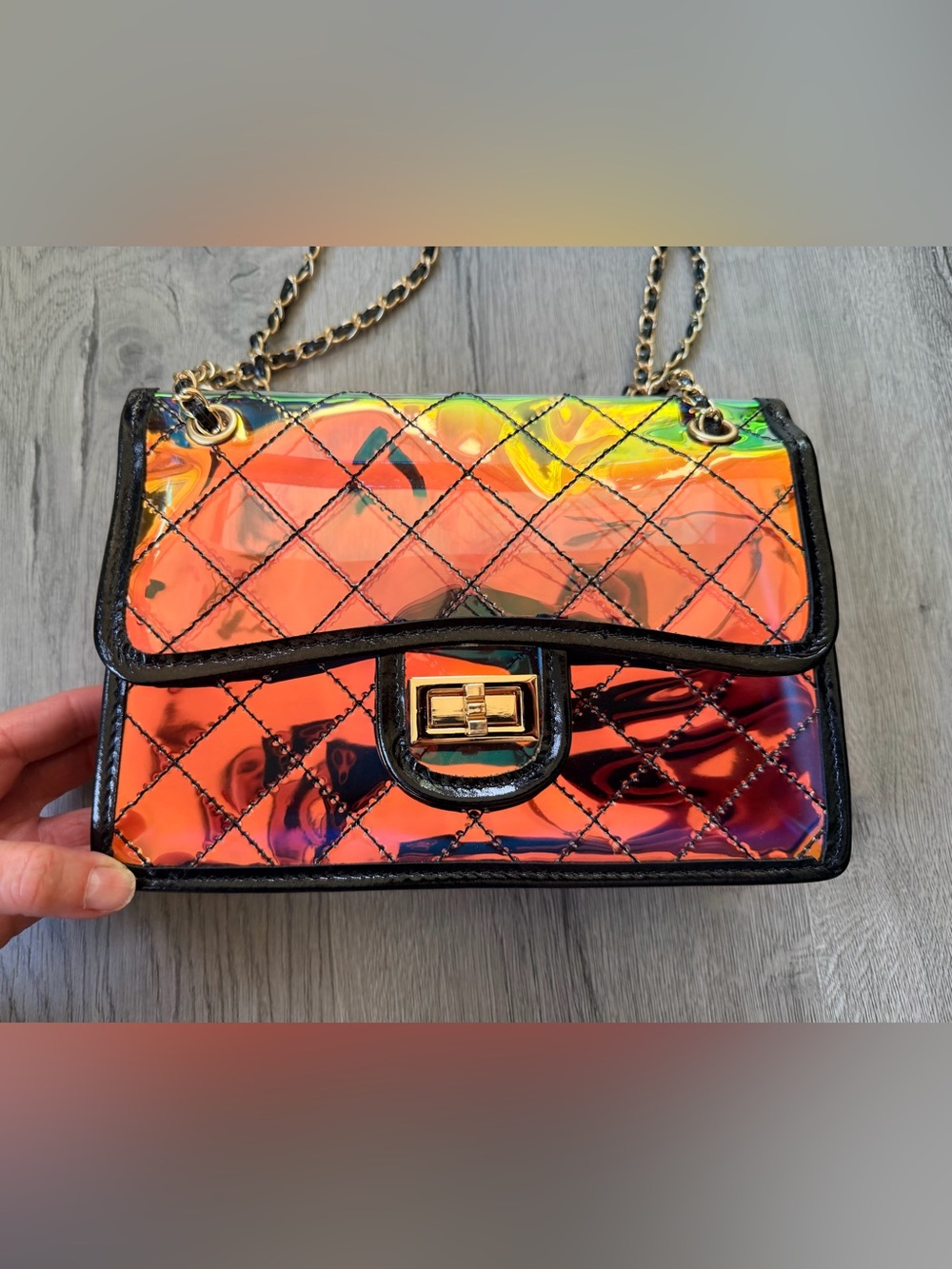 NEW in Box FULL SET Chanel Iridescent & Black Reissue Handbag w Gold Hardware - Picture 4 of 15
